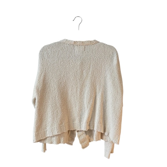 FLAX 100% Pima Cotton Cardigan Knit‎ Sweater Size S/M Cream-Ivory Preppy Cottage - Picture 3 of 10